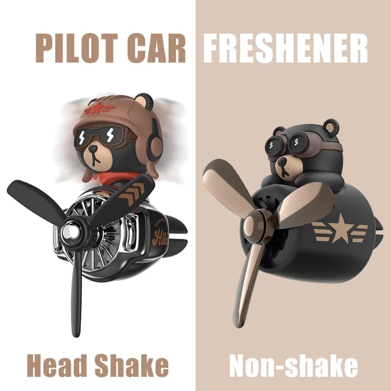 Elica Rotating Air Pilot Bear Deodorant For Car Accessories Decoration Air Intake Perfume Fragrance Diffuser Ornament For Men