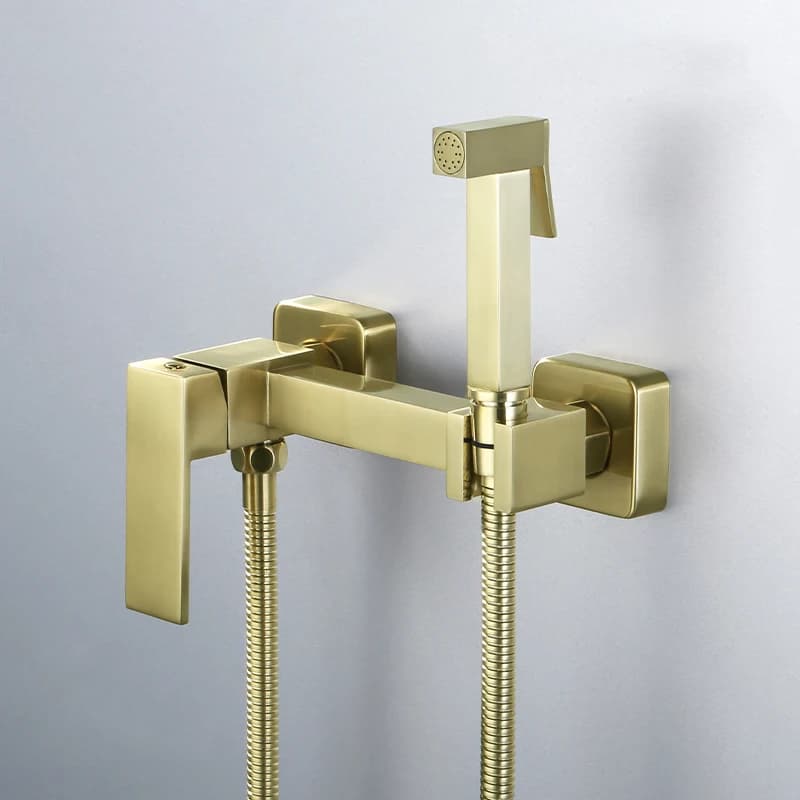 Bidet doccia rubinetti spazzola oro igienico doccia Spray aerografo rubinetto miscelatore acqua calda e fredda nero wc Spray Bidet rubinetti doccia