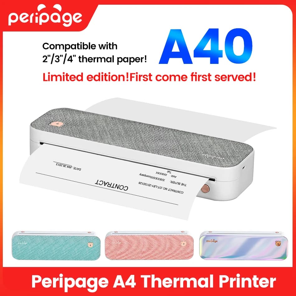 Peripage A4 Portable Printer Transfer Paper Tattoo Stencils Copier Bluetooth USB Printing Printer Machine Freehand Spirit Master