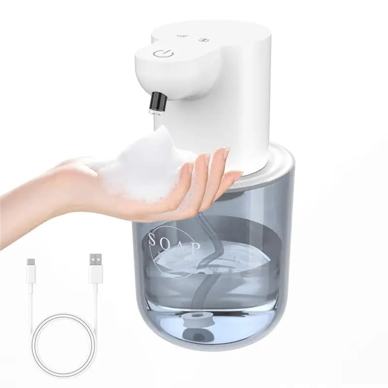 AUAU-Dispenser automatico di sapone senza contatto, dispenser di sapone schiumogeno regolabile a 4 livelli, dispenser automatico di sapone da parete