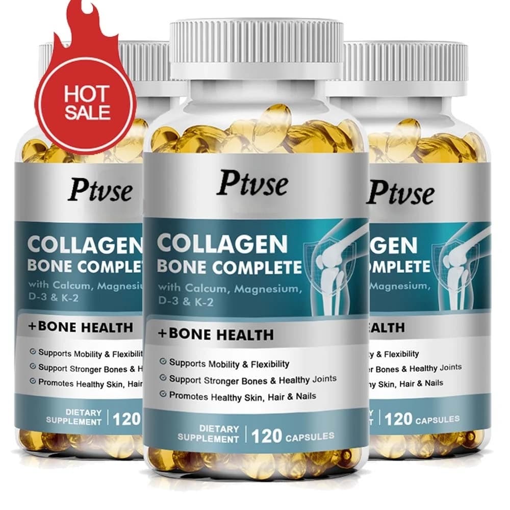 Le capsule di collagene aiutano a supportare la cartilagine articolare, la produzione di collagene, l'assorbimento del calcio e il supporto immunitario.
