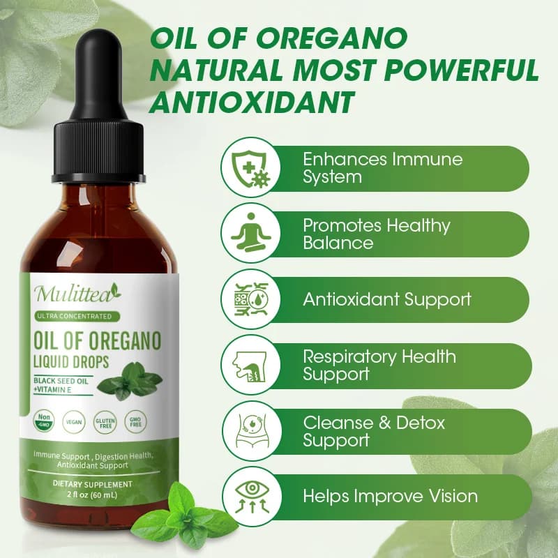 Organic organ oil drops Mulittea with black turmeric seeds oil and vitamin E - immune respiratory digestive support
