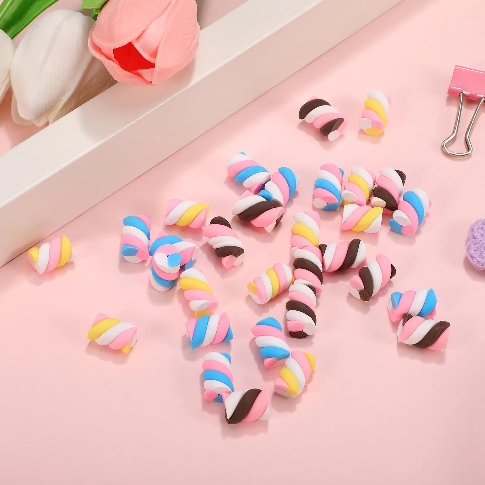 30 Pezzi Accessori in Cotone Morbido per Decorazione Scatole di Cancelleria, Custodie per Telefoni, Astucci per Matite, Materiale Fai-da-te, Scrapbooking e Forniture Artigianali