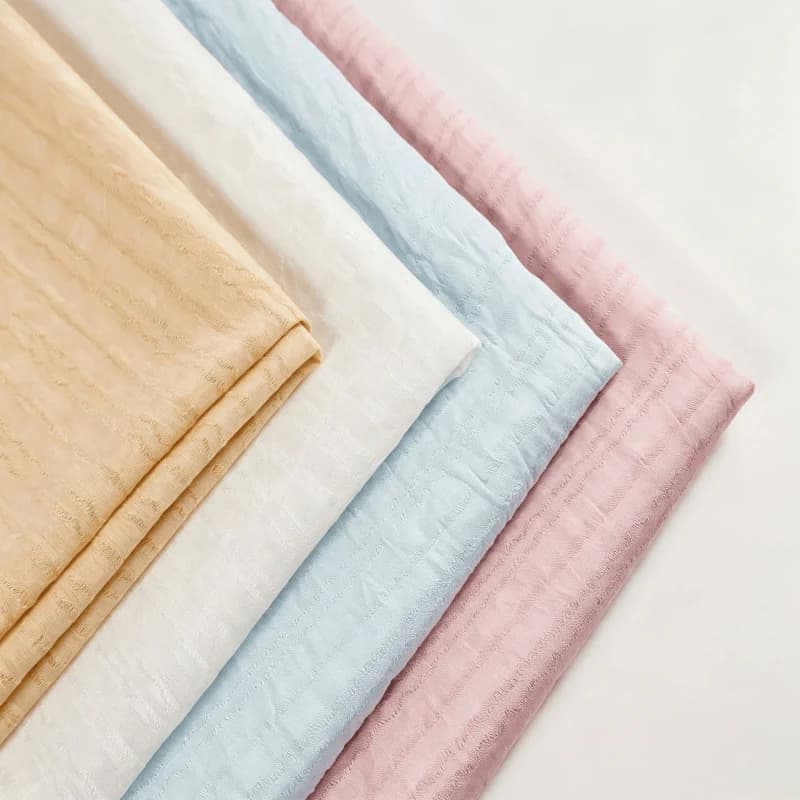 CSoft and skin-friendly multi-color horizontal wave pattern Tencel cotton-linen fabric for making dresses, shirts, and clothingB