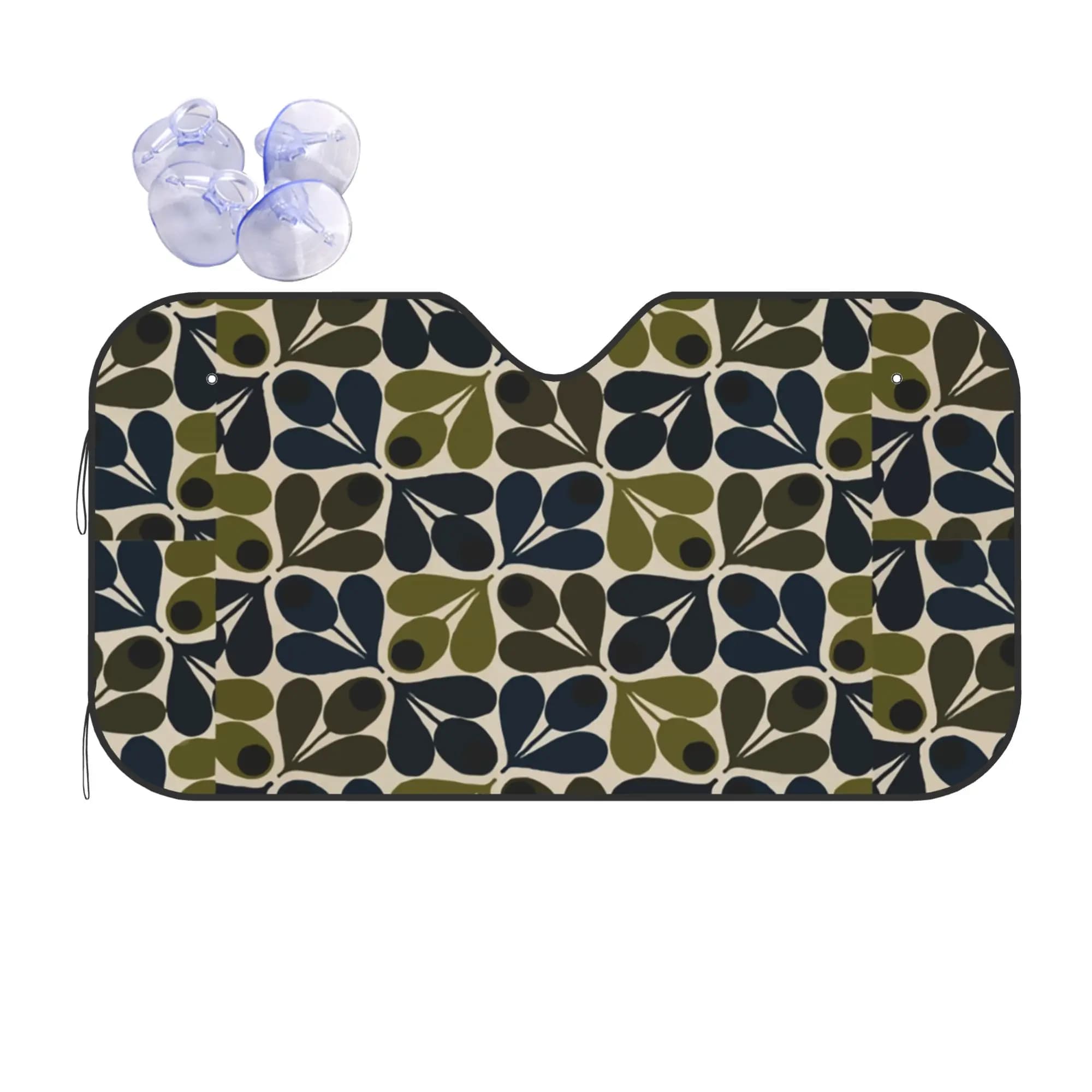 Orla Kiely Floral Car Front Windshield Sun Visor UV Protection Car Sun Shade Heat Insulation Cover Aluminum Foil Car Sunshade