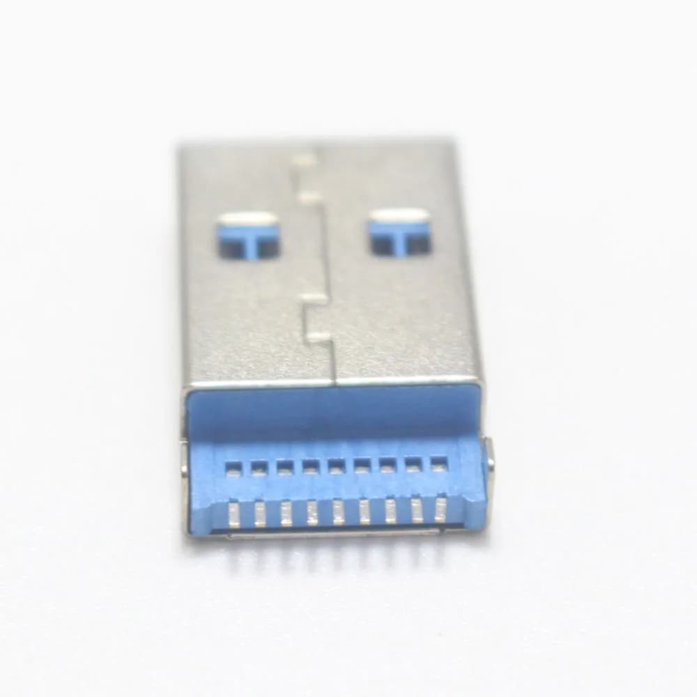 10pcs USB3.0 9P AM USB A Male Plug USB Type-A Interface SMD Welding Blue Connector