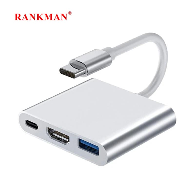 Hub USB C con Adattatore HDMI 4K, USB 3.0, Ricarica PD Tipo C, Docking Station per Macbook, iPad, Samsung S20, Dex, Laptop