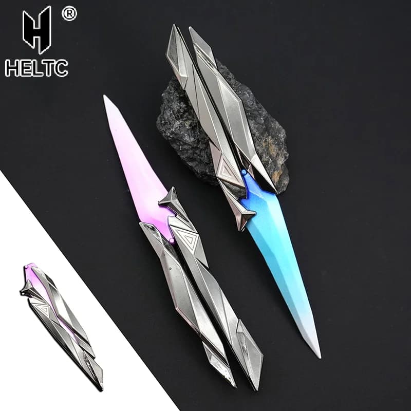 Sparatutto tattico pieghevole lama a farfalla inciso in 3D arma da collezione attrezzatura portatile per cosplay/accesso da gioco
