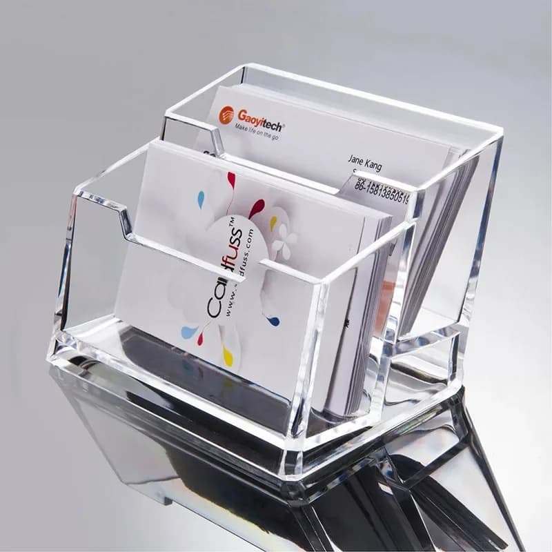 1pc Transparent Plastic Business Card Holder Single Layer Dual-layer Three Layers Available Exhibition Business Cards Organizer