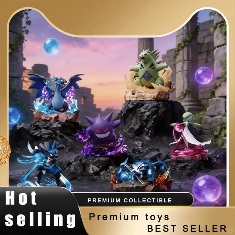 Micro Scene Figure Lucky Blind Box Pokemon Hollybox Langbowang Full Force Battle Gengar Figure Greninja Modello Salamence Giocattolo Regalo