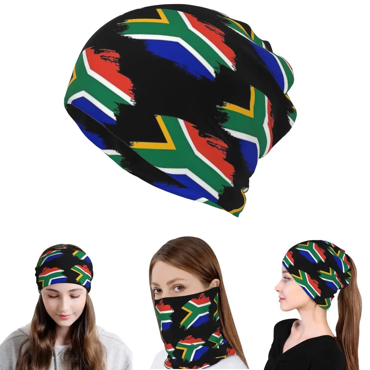 Bandana con bandiera dei Springboks sudafricani, scaldacollo, sciarpa magica, copricapo caldo, berretto invernale unisex per adulti
