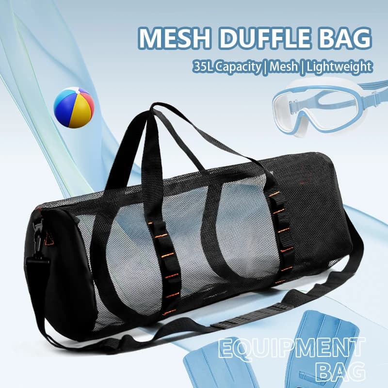 Mesh diving bag, extra large mesh travel bag for diving equipment and equipment and snorkeling - Dry bag mask, fins, snorkeling