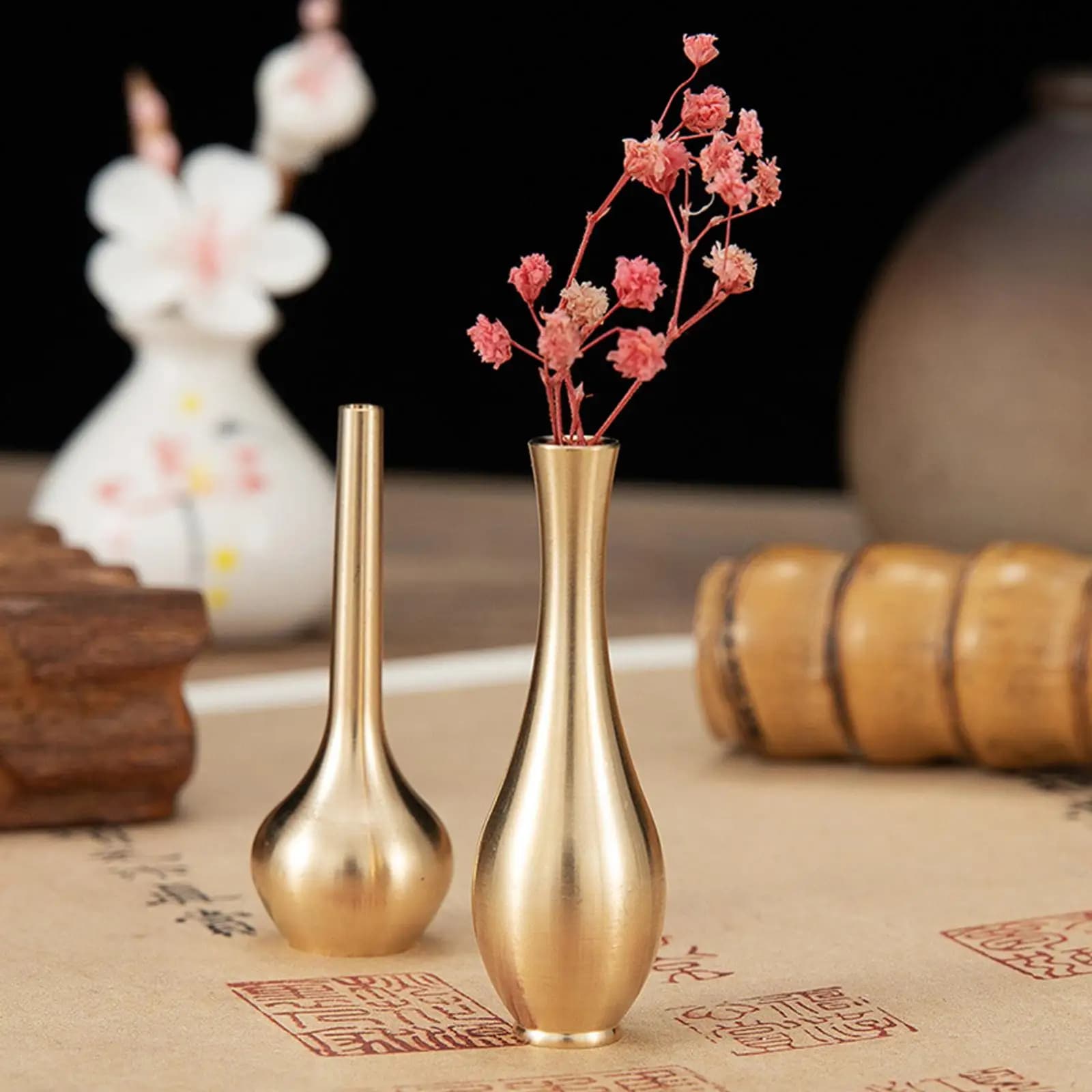 Modern Copper Vase Art Crafts Gold Plants Flower Pot for Decor