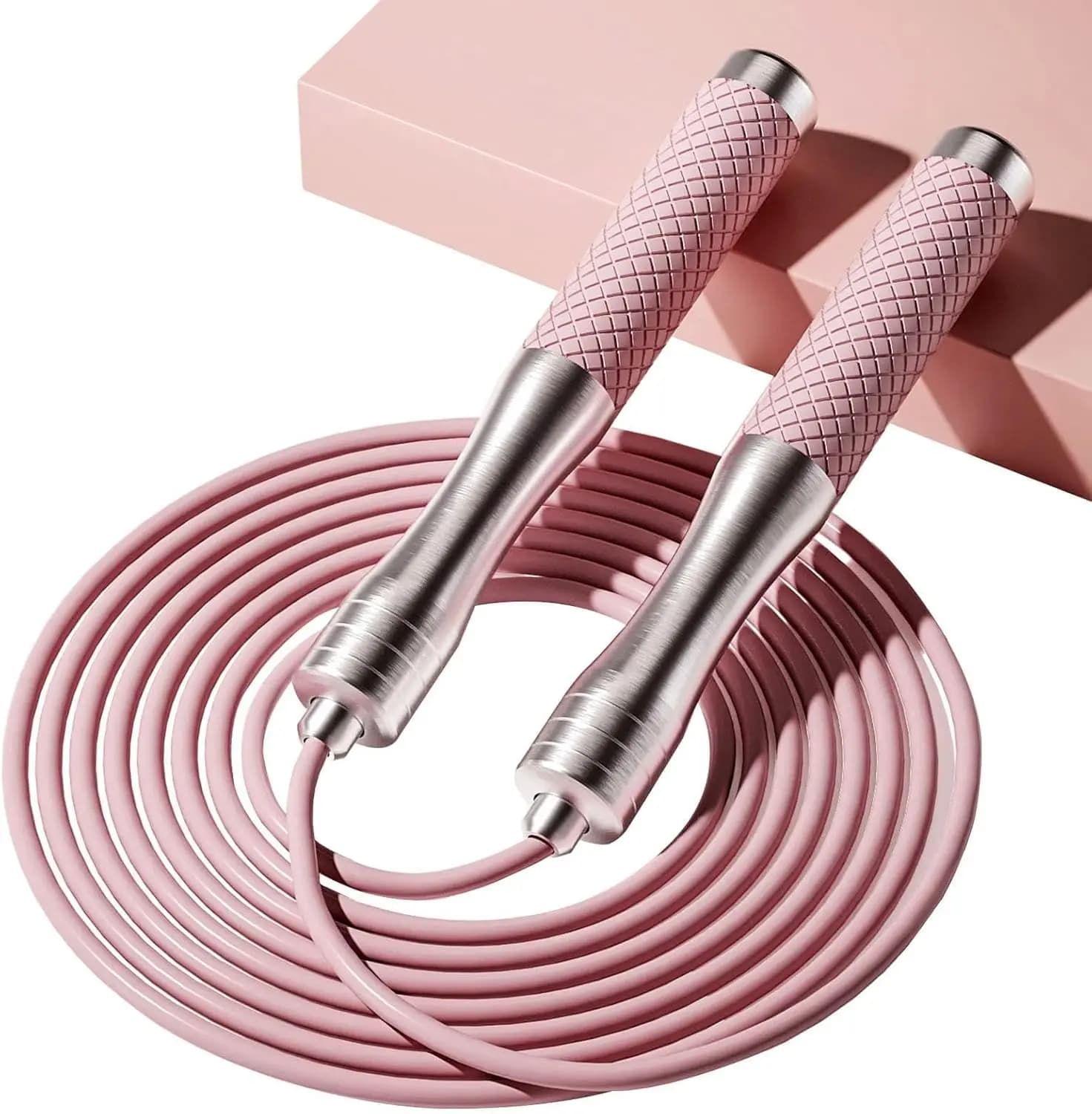 Corda per Saltare Regolabile per Fitness - Corda per Saltare Veloce con Manici in Lega e Silicone per Uomini e Donne, Allenamento, Boxe, Palestra Domestica