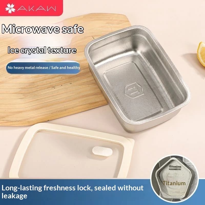 AKAW Pure Titanium Antibacterial Vacuum Sealed Fresh Keeper Food Grade Heatable Sealed Lunch Box For Fruit Dumpling Home Use