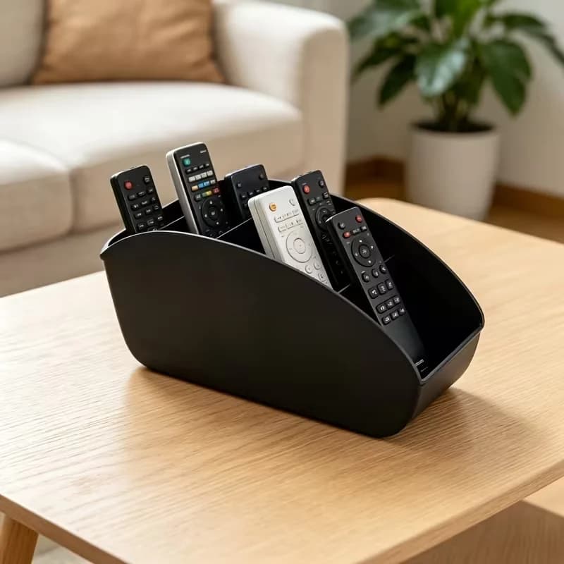 Remote Control Holder, 5-Slot Desktop Organizer Box, Multi-Functional Storage Shelf,Suitable for Living Room,Home Office,Bedroom