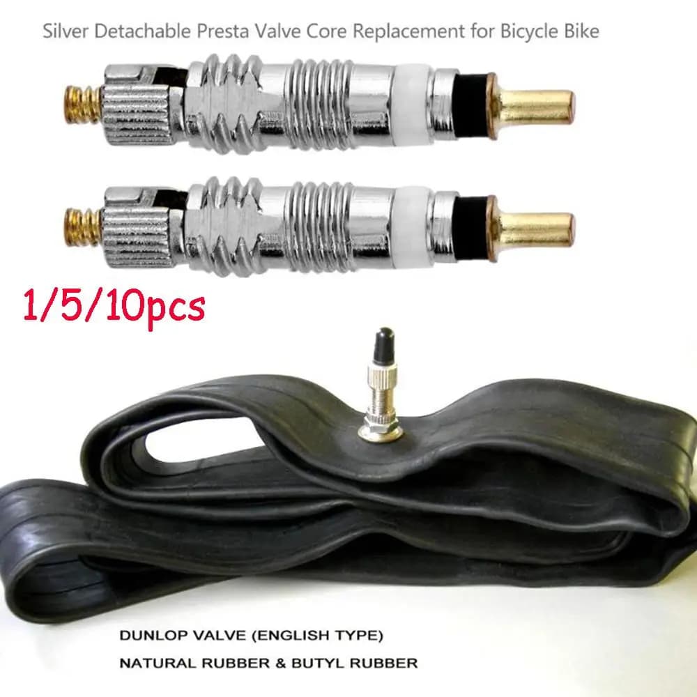 1/5/10 pezzi Accessori di ricambio per bicicletta Presta valvola Nucleo francese Pompa ad aria Pneumatico per bici Argento staccabile