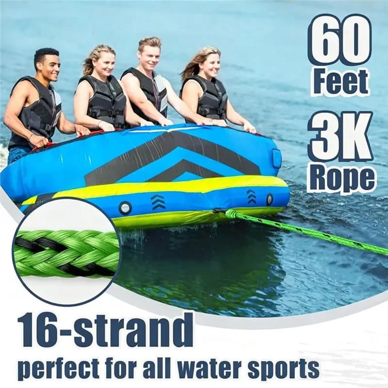 HOTB72A For Wakeboard Paddle Board Kayak Boat Tow Rope 60Ft 3K 18.3 Meter Marine Towing Rope 60Ft 3K 18.3 Meters Traction Rope