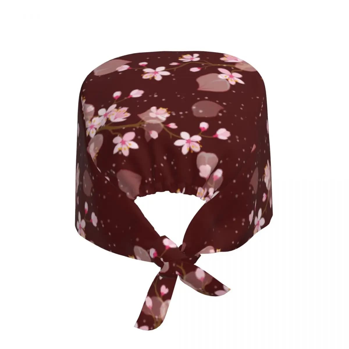 Cherry Blossom Floral Nursing Work Cap Surgical Scrub Caps Unisex Nurse Medical Cap Sakura Work Scrubs Hat for Medical Surgical