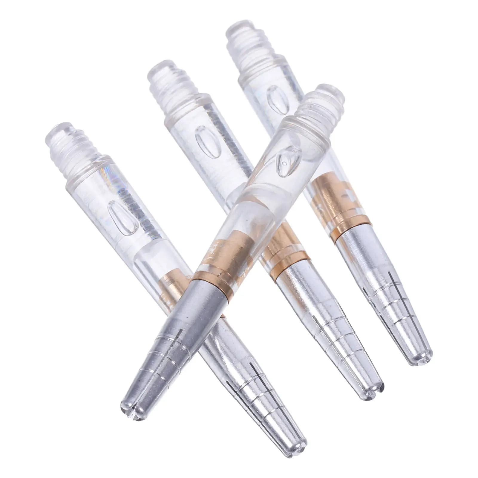 4Pcs Transparent Crystal Plastic Dart Shafts Rotating Tail Wing for Stable Flight Accuracy Professional Soft Tip