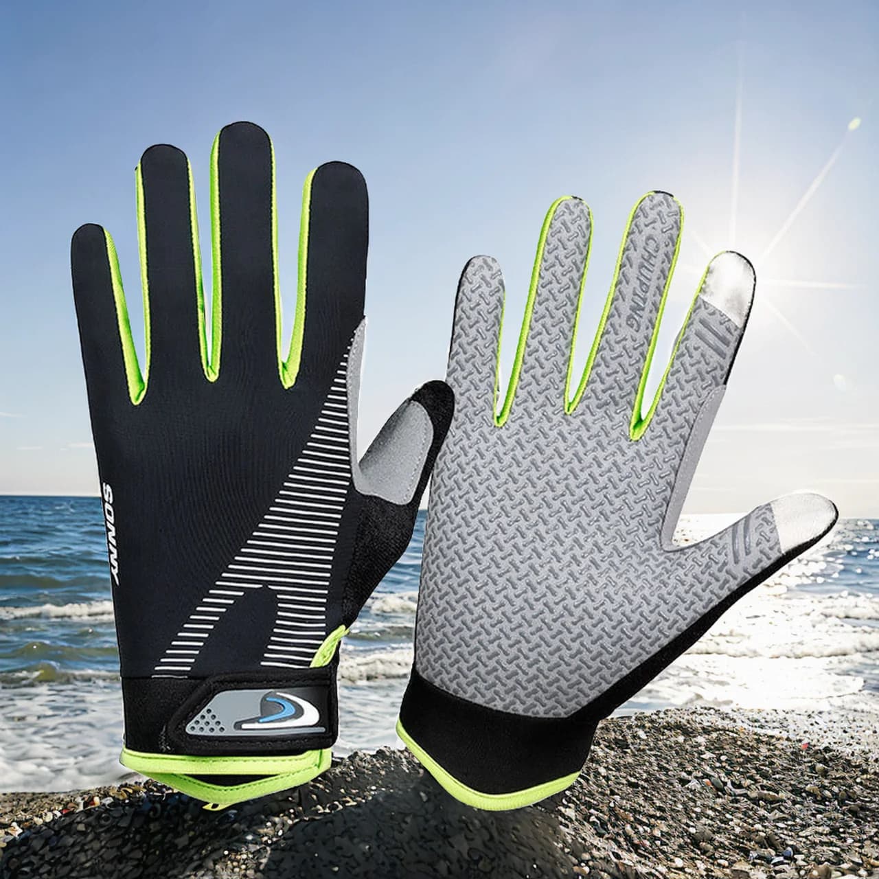 Guanti da ciclismo antiscivolo impermeabili da ciclismo con mezze dita per bici da strada da montagna traspiranti antivento Touchscreen completo