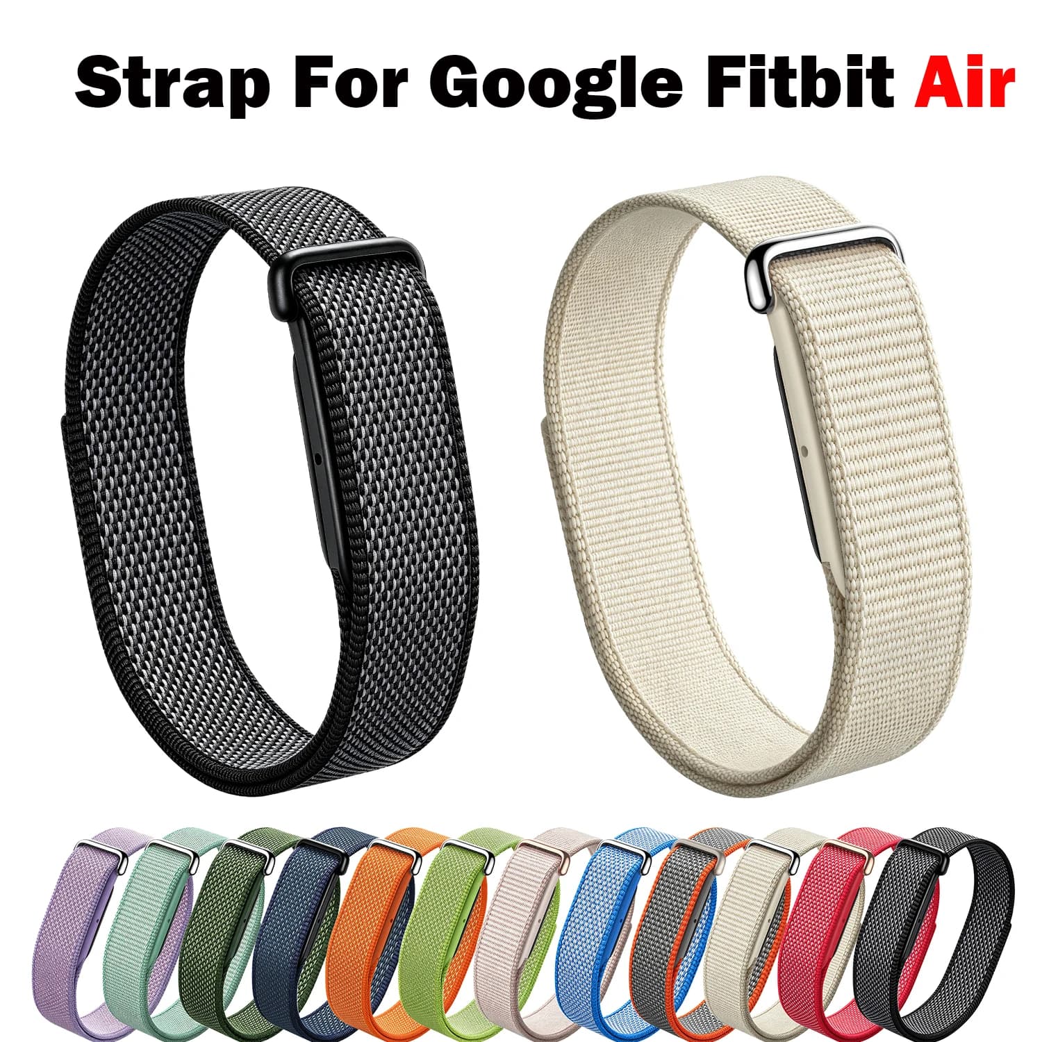 Nylon Braided Watch Strap For Google Fitbit Air Velcro Bracelet Sports Breathable Wrist Band For Fitbit Air Accessories