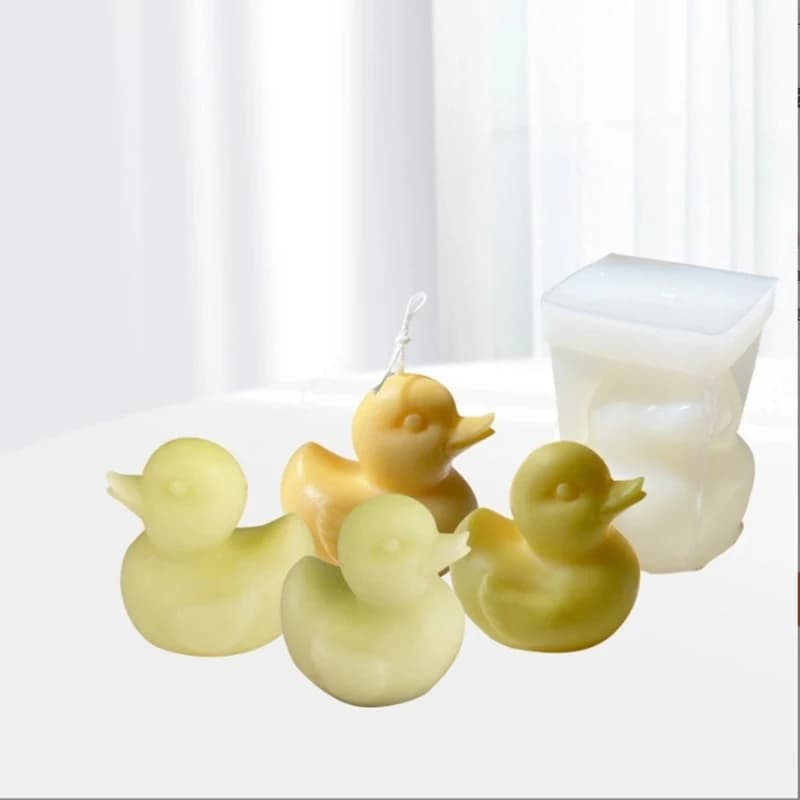 Stampo in silicone per candela 3D piccola anatra gialla Stampo in resina epossidica di cristallo di anatra fai-da-te Strumenti per la produzione di candele per animali Stampo per gelato al sapone