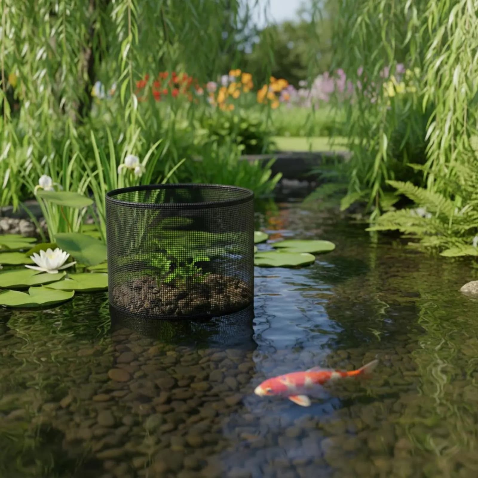 Set di 4 Sacchi in PVC per Piante Acquatiche, Riutilizzabili e Facili da Pulire, per Giardino e Balcone