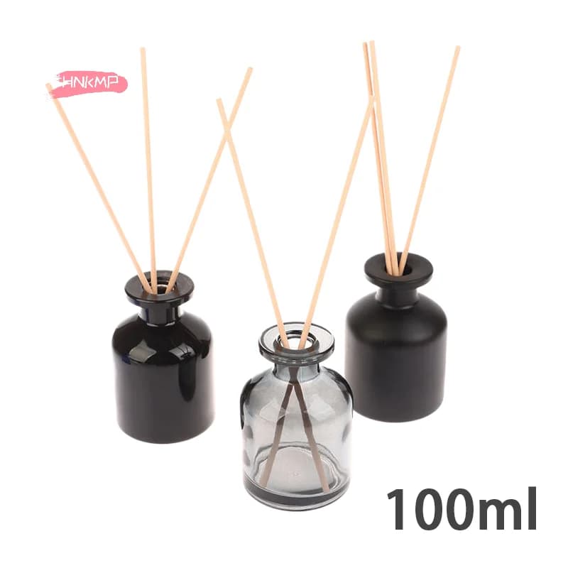 Flaconi vuoti per fragranze da 100 ml (1 pezzo) con bastoncini in rattan per diffusore di aromi purificante, set di bottiglie per oli essenziali per casa e ufficio