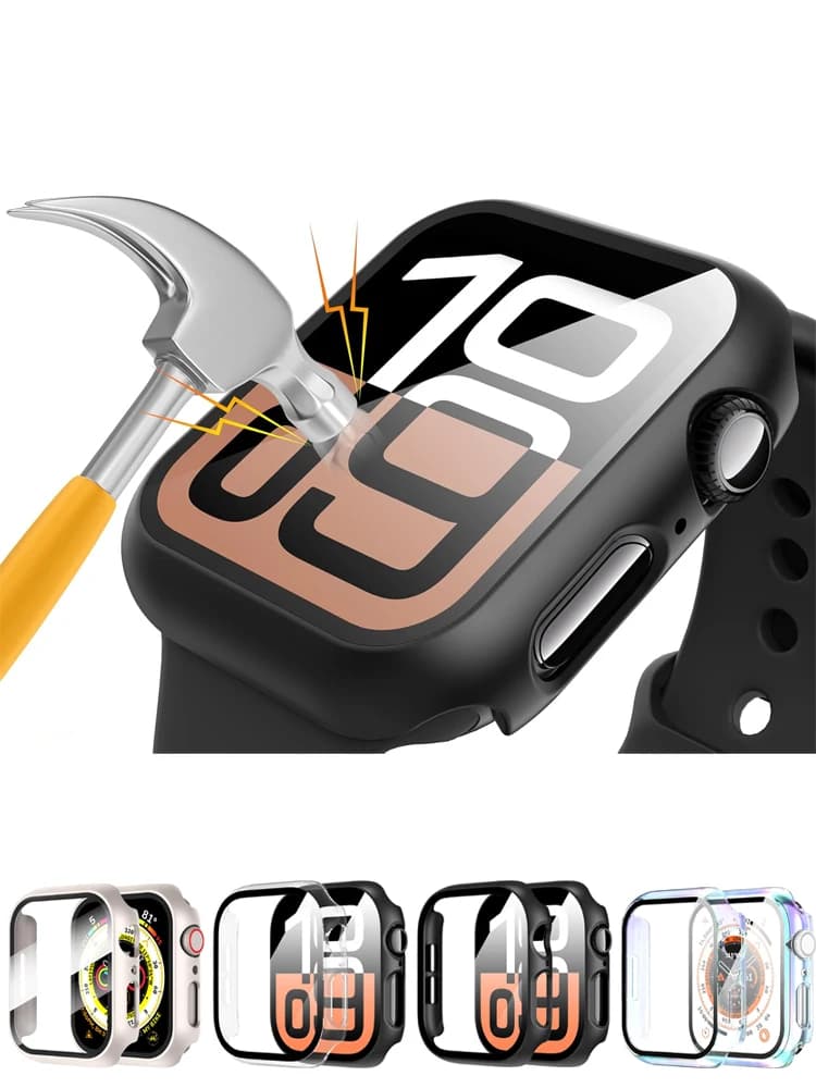 Cover for Apple Watch Case 10/9/8/7/5/SE 46mm 42mm 44mm 41 40 PC protection screen tempered glass iWatch protective
