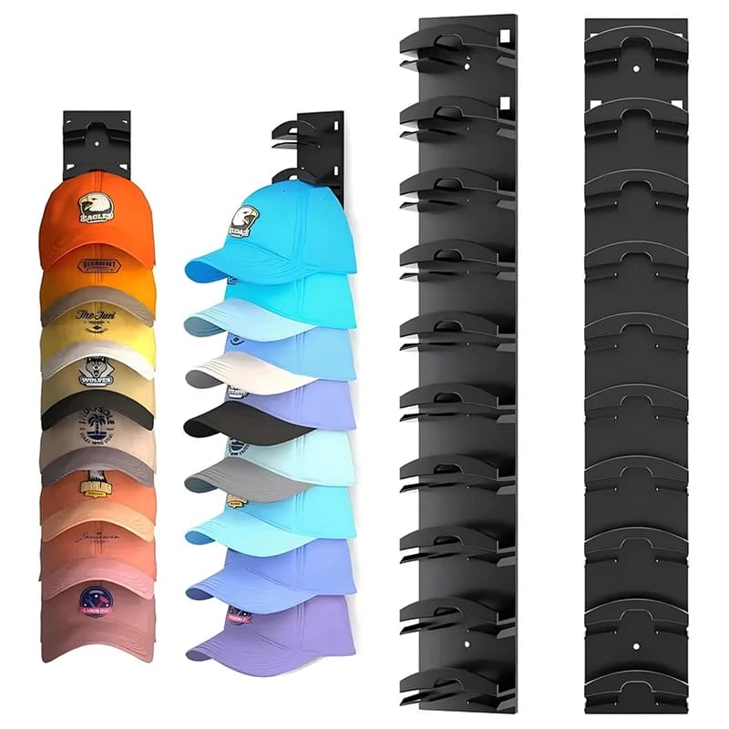 Wall Mounted Baseball Cap Storage Organizer Waterproof Rustproof Hat Display Stand Towel Rack Holder Closet Hanger