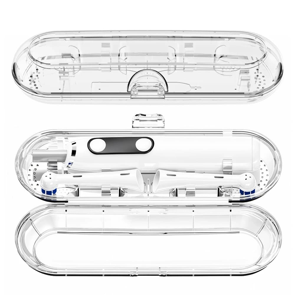 Scatola trasparente per la conservazione degli spazzolini da viaggio, contenitore portatile per spazzolini compatibile con gli spazzolini elettrici Oral B e Philips Sonicare