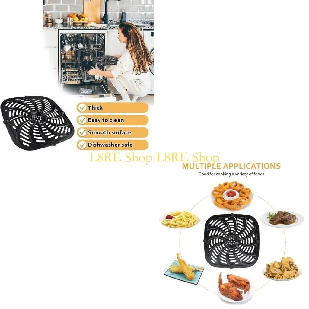 L8re Air Fryer Steamer Grill Mats Pan per Chefman 8QT non abbiante