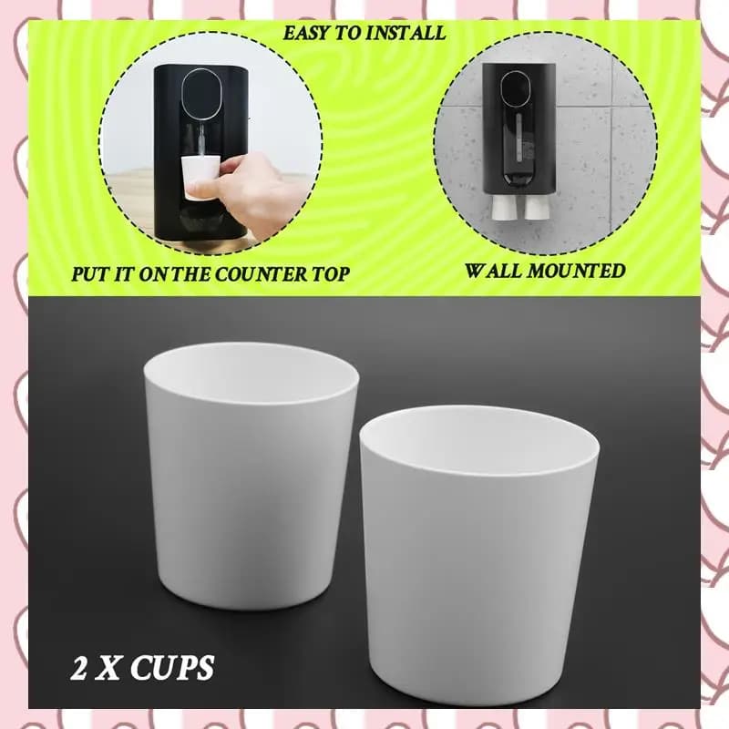 Dispenser per collutorio HHTL per bagno, dispenser automatico per lavaggio bocca senza contatto da 18,26 Oz (540 ml) con tazze magnetiche