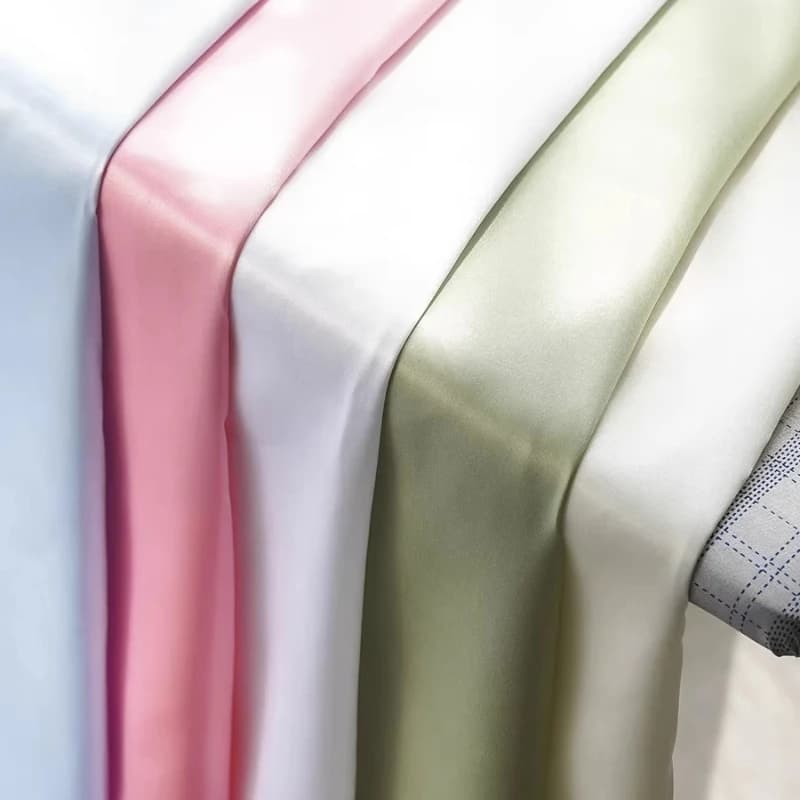 Tessuto in Seta Satinata Tinta Unita 0.5/1/2/5M, Morbido e Lucido, per Cucito, Abbigliamento, Camicie, Vestiti, Sfondi e Materiale Fai-da-te