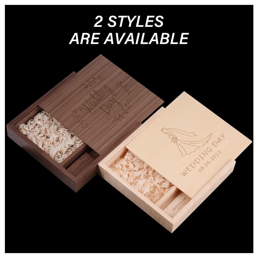 Set di 5 Chiavette USB da 128GB con Logo Personalizzato Gratuito, Pen Drive da 64GB, Album Fotografico in Scatola di Legno, Chiavetta USB da 32GB, Regali per Matrimonio