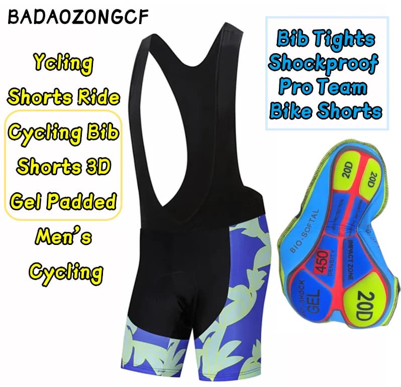 Ycling Shorts Ride Cycling Bib Shorts 3D Gel Padded Men's Cycling Bib Tights Shockproof Pro Team Bike Shorts