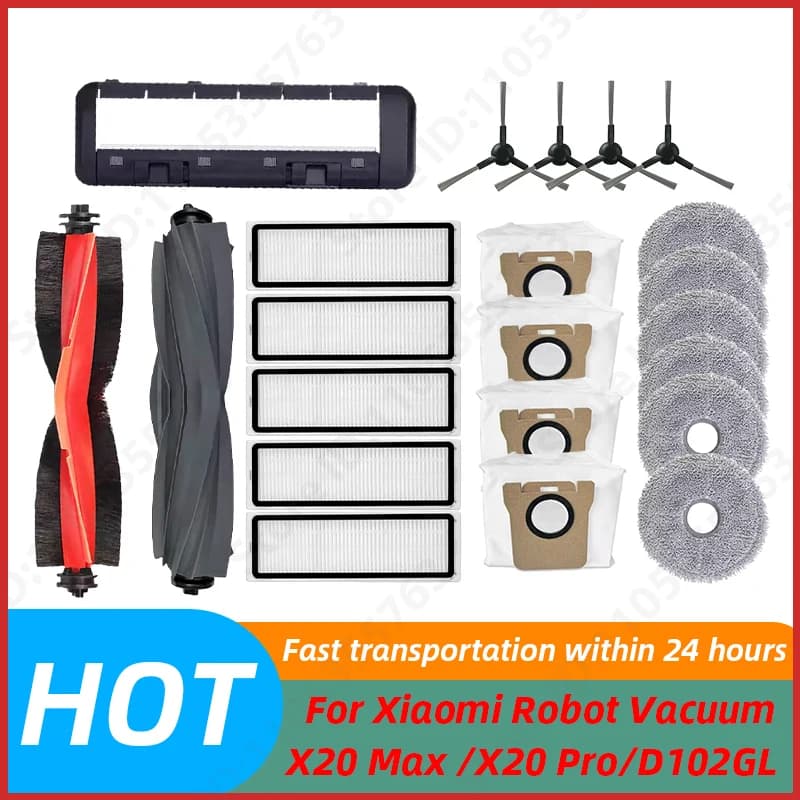 For Xiaomi Robot Vacuum X20 Plus Dust Bag Mop Cloth Accessories Main Side Brush Hepa Filter Replacement Parts