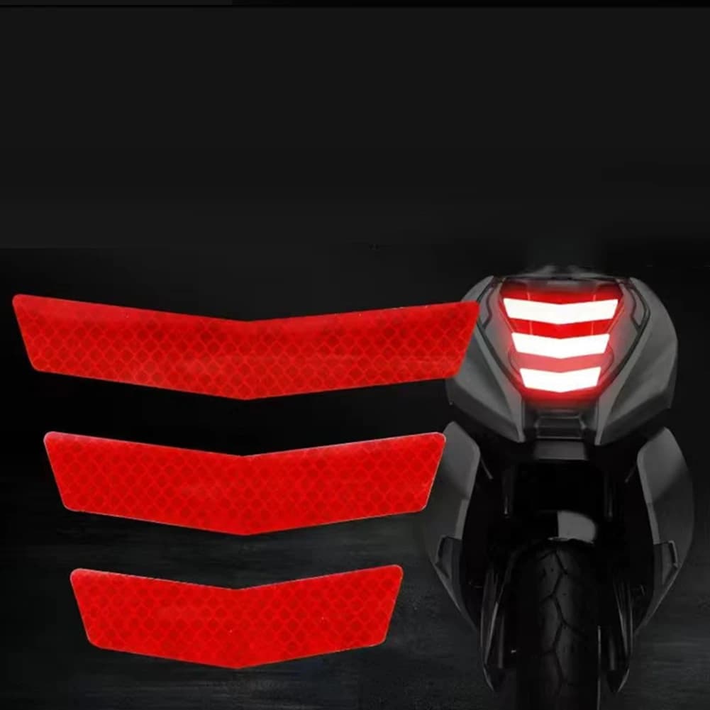 Adesivi Riflettenti Impermeabili per Auto e Moto, a Forma di Freccia Trapezoidale, per Parafango e Paraurti, Facile Installazione, Resistenti ai Raggi UV