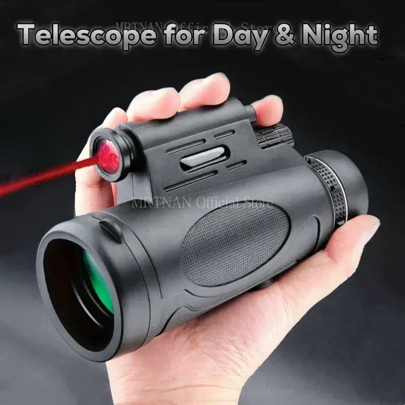 12x50 Zoom HD Potente telescopio monoculare Binocolo portatile Telescopio a lungo raggio Caccia Campeggio con clip per telefono treppiede