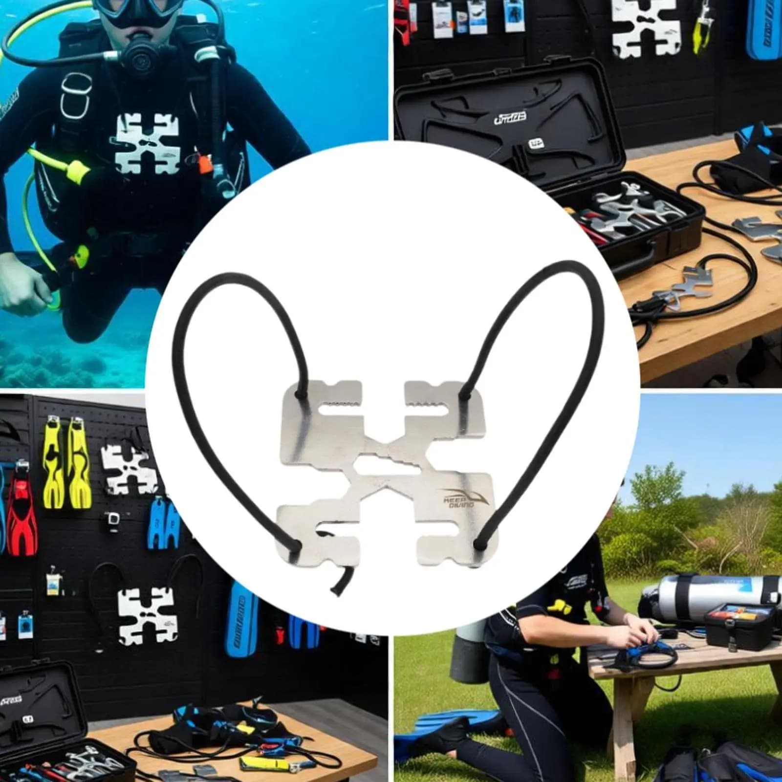Support for Zavorra Plates with Scuba Diving Equipment Belts and Accessories