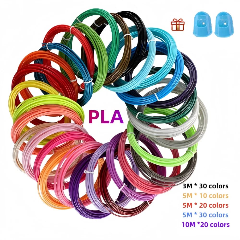 3D Pen PLA Filament 40 Colors, Smoke-free Safe Plastic Refill with Heat-resistant Finger Cots,for 3D Children's Printing Pens