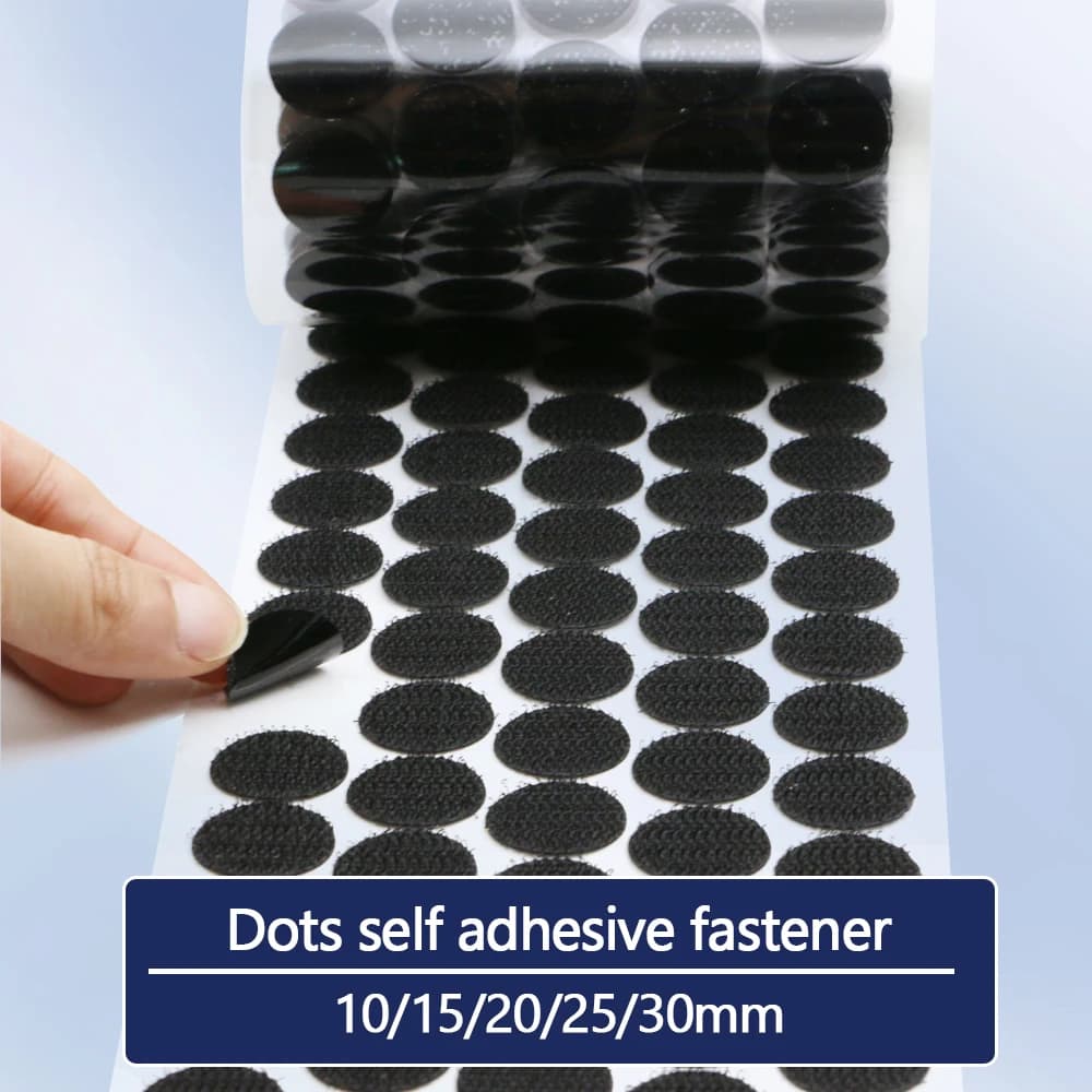 Punti del nastro di fissaggio autoadesivo 10/15/20/25/30mm Punti adesivo Nastro adesivo Bianco Nero Rotondo Gancio Anello Nastro per tette Colla forte