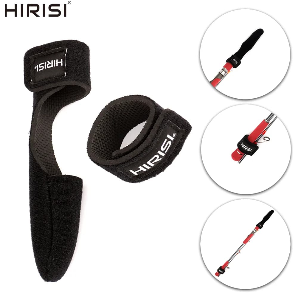 Hirisi fishing rod elastic straps set, premium protective case with wheel cap and anti-slip fishing rod support