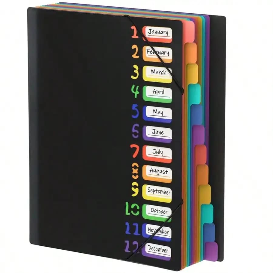 Organizzatore di dati arcobaleno A4 Organizzatore di cartelle di file Organizzatore di cartelle di file Forniture per ufficio semplici in stile coreano di grande capacità