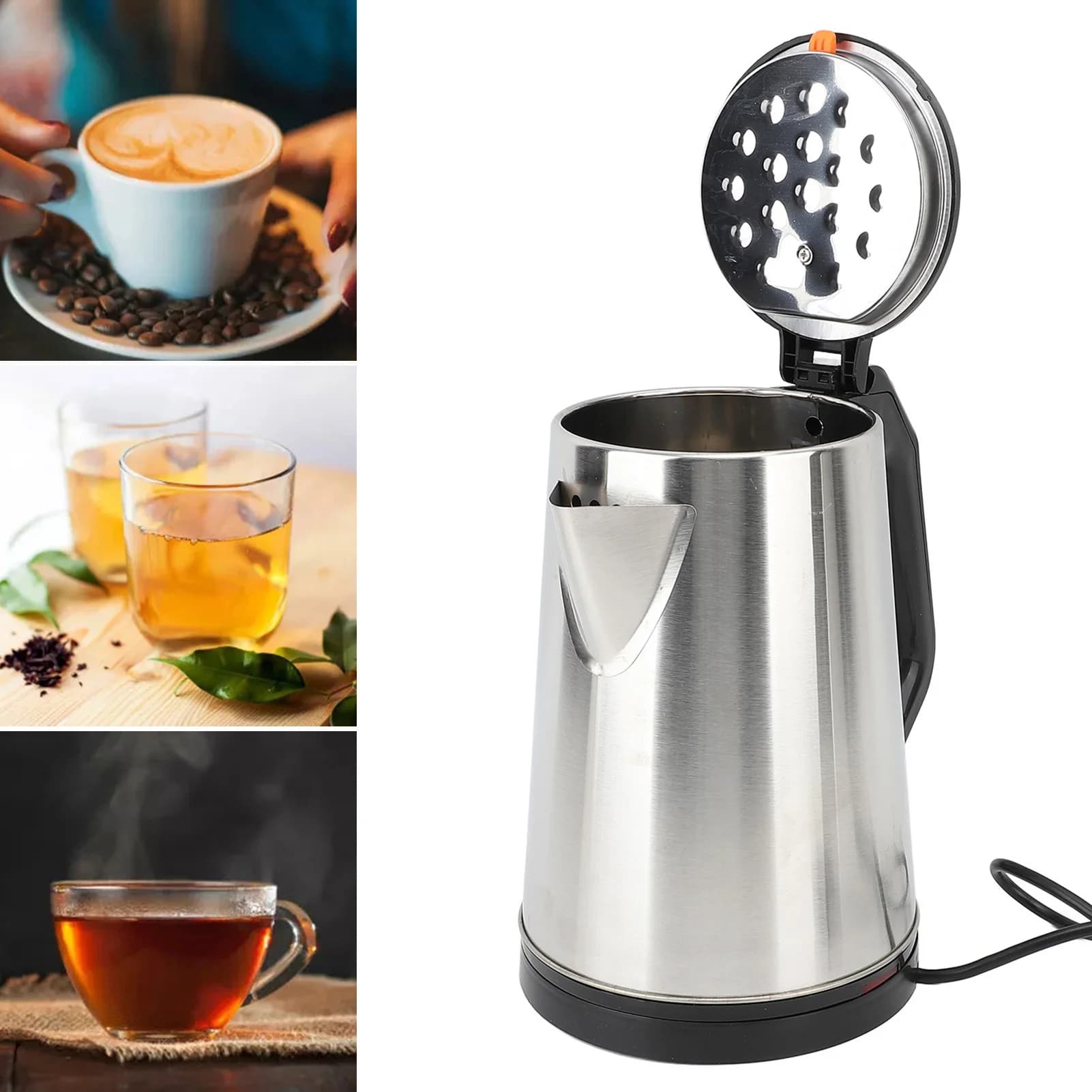 1500W Electric Water Kettle 2.2L Stainless Steel Fast Heating Auto Shut Off Safe Boiling