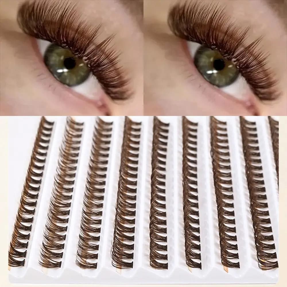 Brown poplar eyelashes Extended volume eyelashes Fake eyelashes 40D makeup tool Eyelashes individual volume