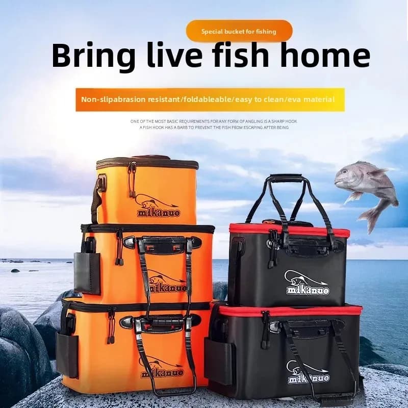 Multifunctional Foldable EVA Fishing Bucket, Thickened Shockproof Live Fish Container, Portable Fishing Tackle Storage Box