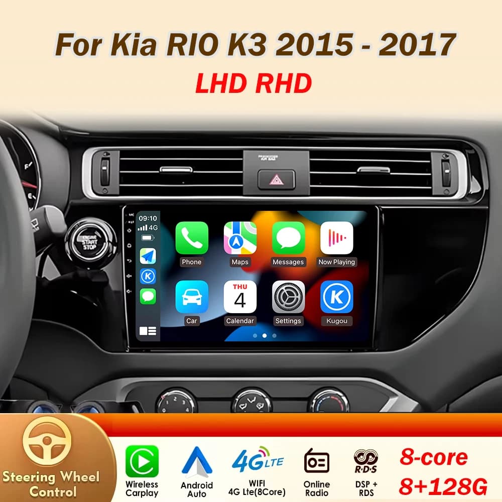 Android Autoradio for Kia RIO K3 2015-2017 LHD RHD Multimedia Reader Automatic Touch Screen GPS Navigation No 2din DVD 5G Wifi Video