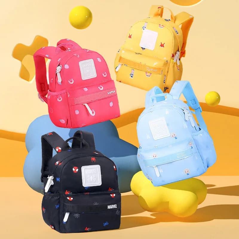 Zaino Disney leggero e traspirante per 3-6 anni Babay Borsa da scuola impermeabile che riduce il carico Cartone animato in poliestere per bambine